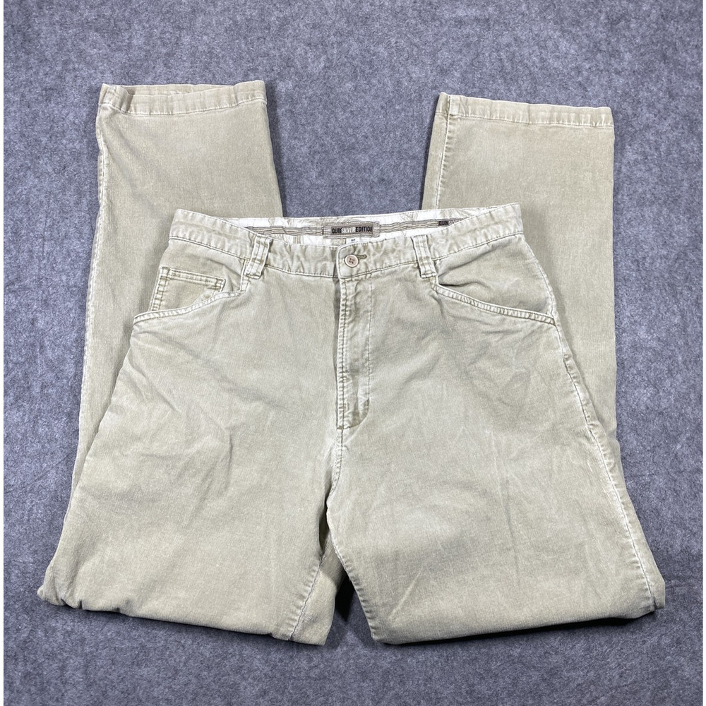 VTG Quiksilver Edition Pants Mens 32 Khaki Corduroy Utility Cargo Relaxed Fit